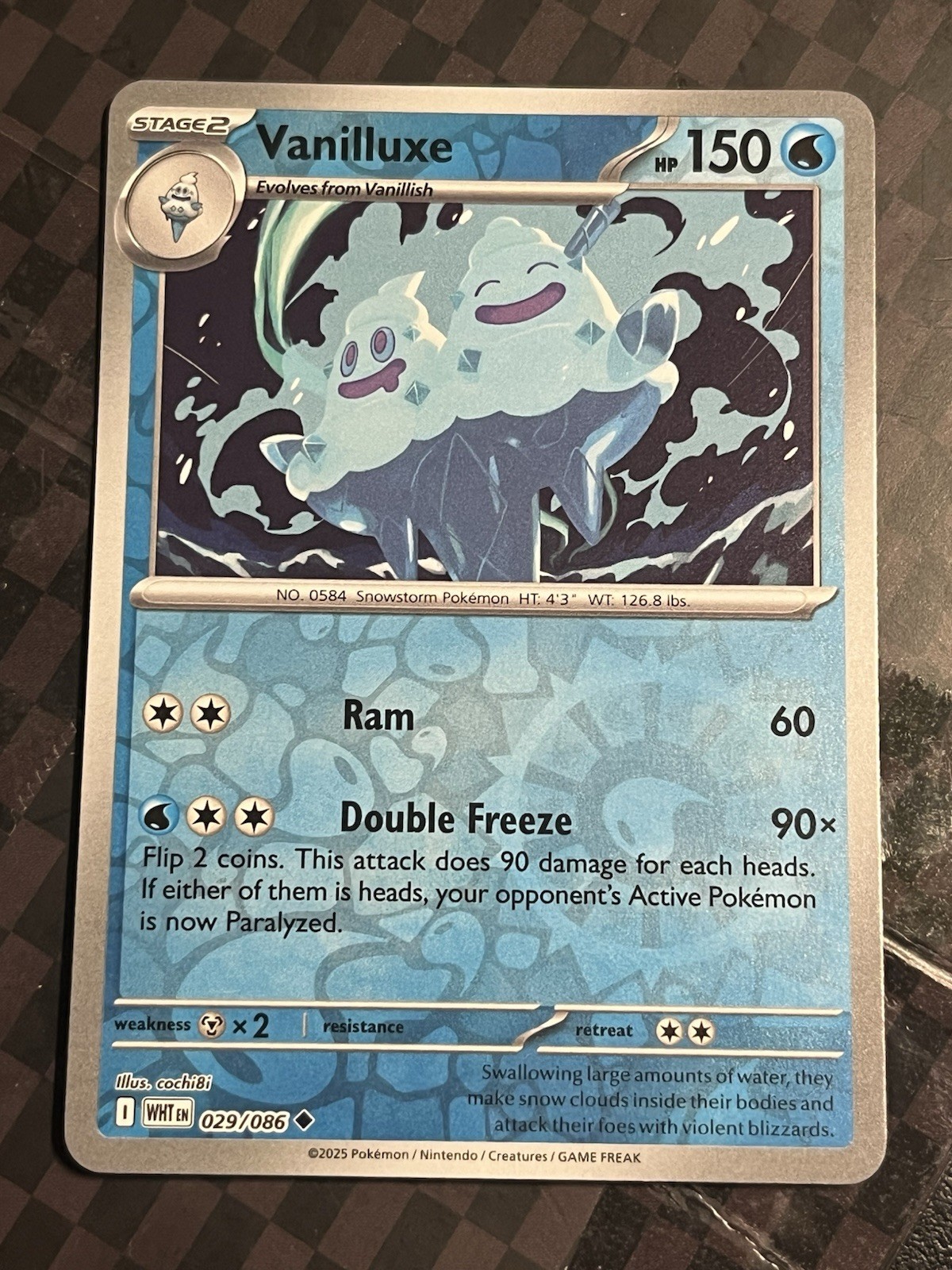 VANILLUXE 029/086 UC REVERSE HOLO WHITE FLARE POKEMON NM