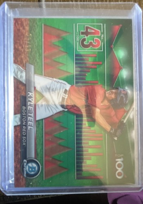 #ad 2024 Bowman Bowman Scouts Top 100 Kyle Teel #BTP 43 Green Refractor 99 RC $5.00