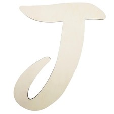 12 Inch Unfinished Wooden Letter J, Large Wood Letters for DIY Crafts, Thickn...