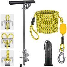 36" Boat Sand Anchor with 32ft Thick Ropes with Hook  Float Ball 100 Stainl...