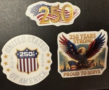 3ct. USA 250th Anniversary American Eagle Flag 2  Sticker Decal Proud 1776-2026