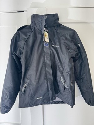 Columbia Omni-Tech Waterproof Ski Jacket Women s Medium Black Hooded Shell