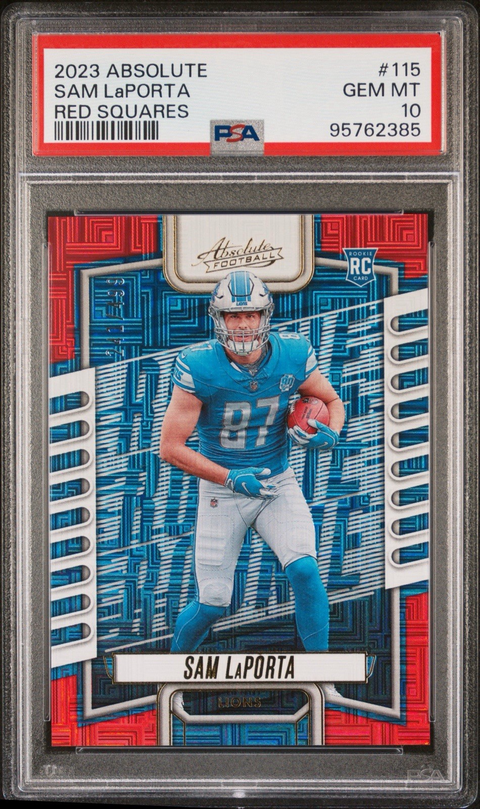 Sam LaPorta Panini Absolute #115 Red Squares