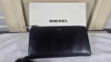 DIESEL leather round zip-around wallet.