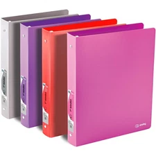 Emraw 1 Inch Diamond Poly 3 Ring Binder with Pocket Storage Hanging File Fold...