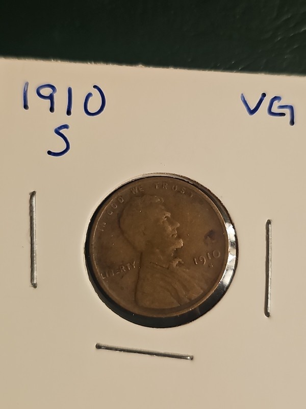 1910-S Lincoln Wheat Cent Better Date S Mint Penny VG Semi-Key U.S. Coin