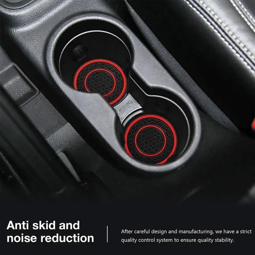 Red Car Cup Holder Anti Slip Mat Coaster Pad Protector Car Accessories Universal - Picture 11 of 14