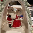 Ceramic Christmas Tree Music Box w/ Santa & Mrs. Claus, "We Wish You a Merry Chr — photo 2