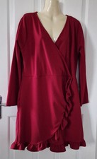BOOHOO burgundy wrap dress, BNWT, size 20