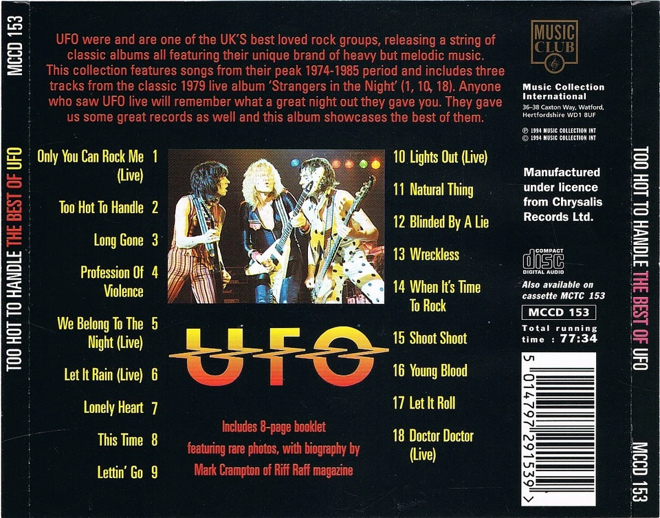CD Too Hot To Handle • The Best Of UFO (1994) - Bild 2 von 3