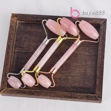 Face Eye Massager Rose Quartz Roller Guasha Tool Scraping Beauty Massage Tool 