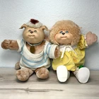 VTG 1983 Coleco Cabbage Patch Kids KOOSA Dolls Pets Dogs w/ CPK Clothes *Stains*