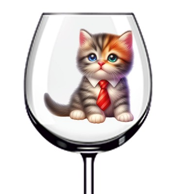 12x bunte Baby Kätzchen Katze Vinyl Aufkleber Abziehbild Becher Weinglas Flasche Fahrrad