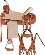 Ranch Roping Horse Saddle Western Wade Leather Roper Tree A Fork Work Trail Tack