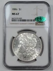 1886 P Morgan Silver Dollar $1 NGC MS67 CAC Ultra GEM PQ Green Bean *M273