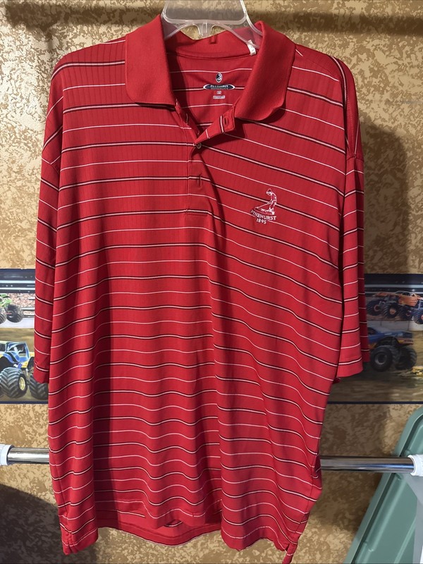 Pinehurst By Putterboy Red Stripe Golf POLO SHIRT Large
