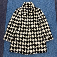 Vtg PENDLETON SURI Alpaca Coat PM Houndstooth Made in Peru Polished Luxury Money