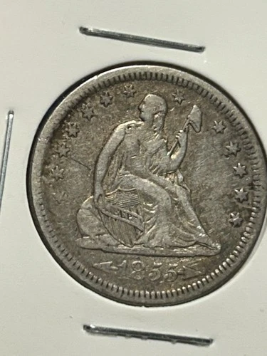 1855 Liberty Seated Quarter With Arrows XF Better Date Variety