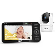 Babyphone mit Kamera 5 Zoll 720P HD IPS, VOX, 350°/110°, Nachtsicht