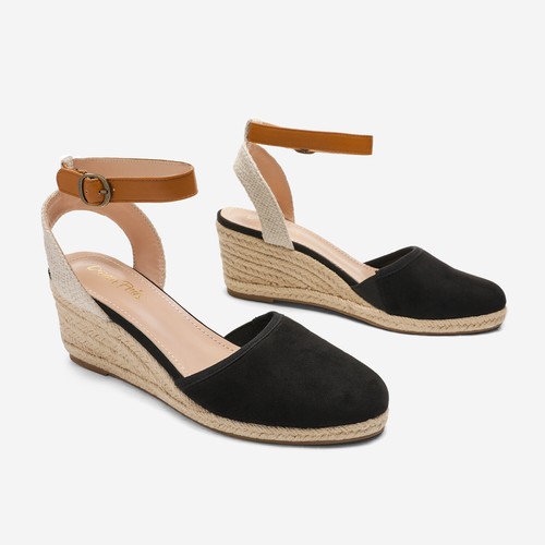 Women Summer Ankle Strap Close Toe Platform Espadrilles Sole Wedge Sandals - Picture 5 of 29