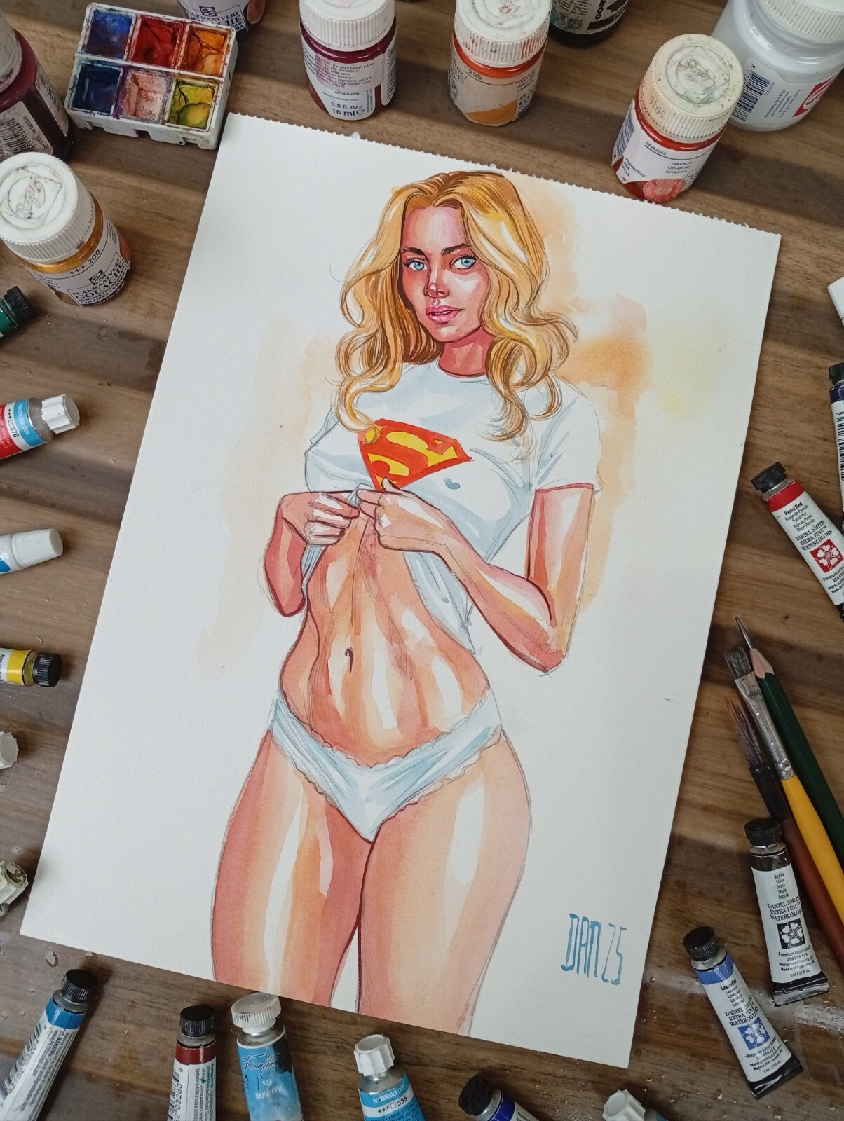 Supergirl 09x12 original comic art by Dan Wade - TramaStudio