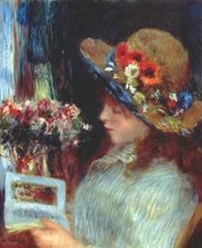 Pierre-Auguste Renoir Signed Oil Painting on Canvas 16x24 in Impressionism ..
