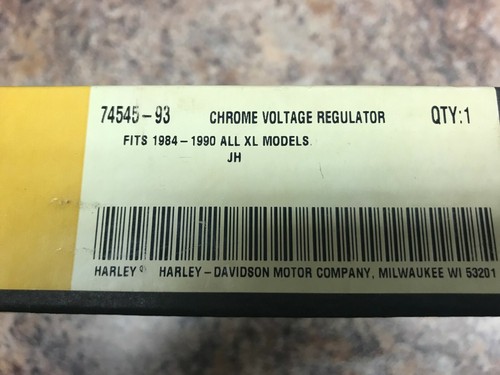 *Harley-Davidson NOS Chrome Voltage Regulator, #74545-93, 1984-1990 Sportsters* - Picture 2 of 3
