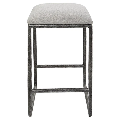 Uttermost Brisbane 26" Contemporary Cast Iron Counter Stool in Charcoal - Picture 4 of 8