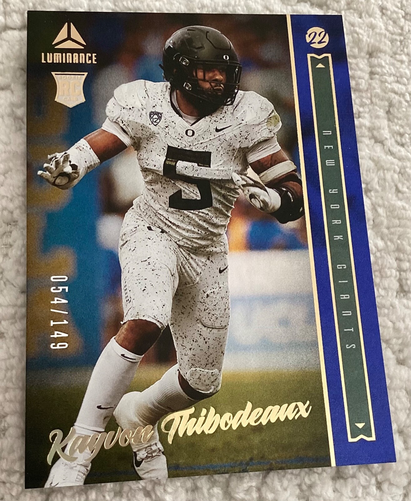 2022 Panini Luminance Rookie Blue /149 Kayvon Thibodeaux #136 Rookie Card RC