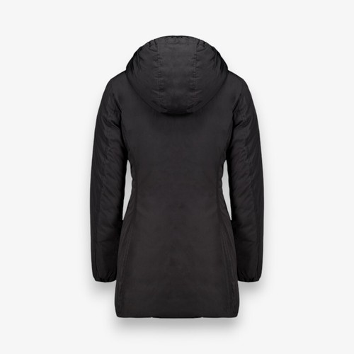 Piumino Lungo con cappuccio Donna Ciesse Piumini Kalie CFWC10605 Nero Reversibil - Picture 2 of 4