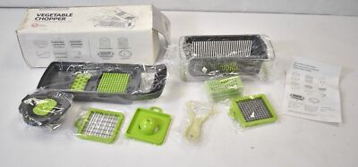 Vegetable Chopper Mandoline Slicer Multi-Functional 11-In-1 Dicer Gray Container