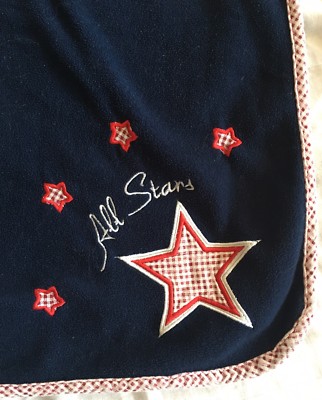 Lambs And Ivy Sports All Star Baby boy Blanket Red white Blue