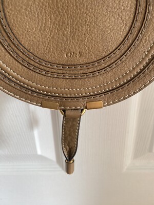 Authentic CHLOE Mini Marcie Crossbody Bag Leather Nut Brown Made