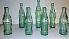 LOT OF 7 VINTAGE COKE BOTTLES--Coca-Cola 5.5 oz, 10 oz, 1 pint