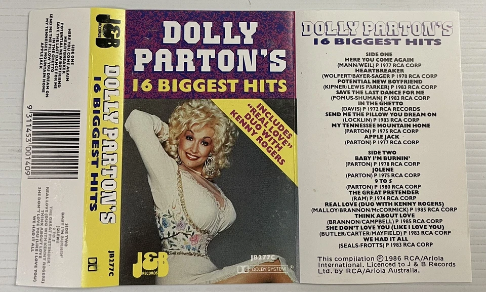 Dolly Parton’s 16 Biggest Hits Music Cassette Tape JB277C J&B 1986 - Image 4 of 4