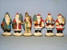 6 Santa Claus Figurine Ornaments Vintage - Great Condition