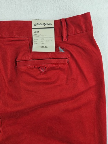 Eddie Bauer Womens Red Stretch Chino Shorts Size UK 16 - Picture 9 of 20