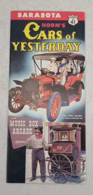 Vtg Sarasota Florida Travel Brochure Horns Cars of Yesterday Music Box Arcade