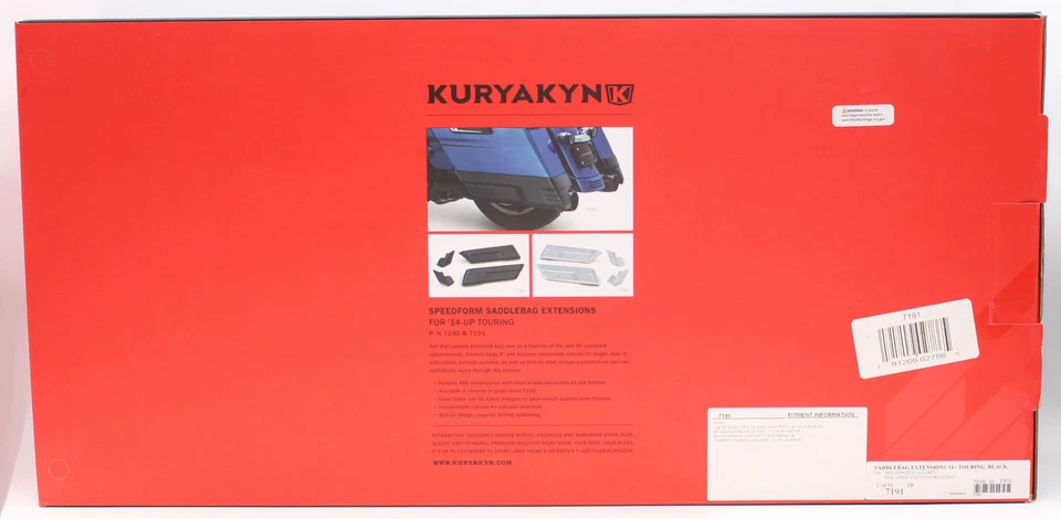Kit de extensiones de alforja Kuryakyn (negro) número de pieza - 7191 Foto 2 de 4