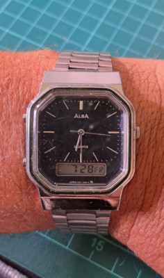Vintage (1998) Rare Seiko-Alba Japan Watch V041-5000 DIGI-ANA *Spare-Parts Fix*