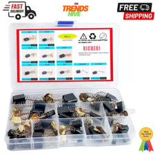 40Pcs Electric Motor Carbon Brushes 10 Different Sizes for Replacement Repair