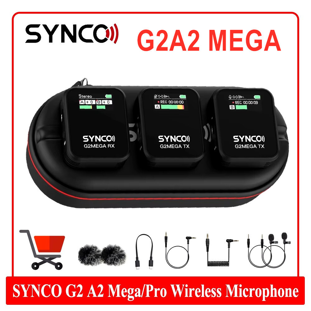SYNCO G2A2 MEGA 2.4G Wireless Lavalier Microphone System Camera