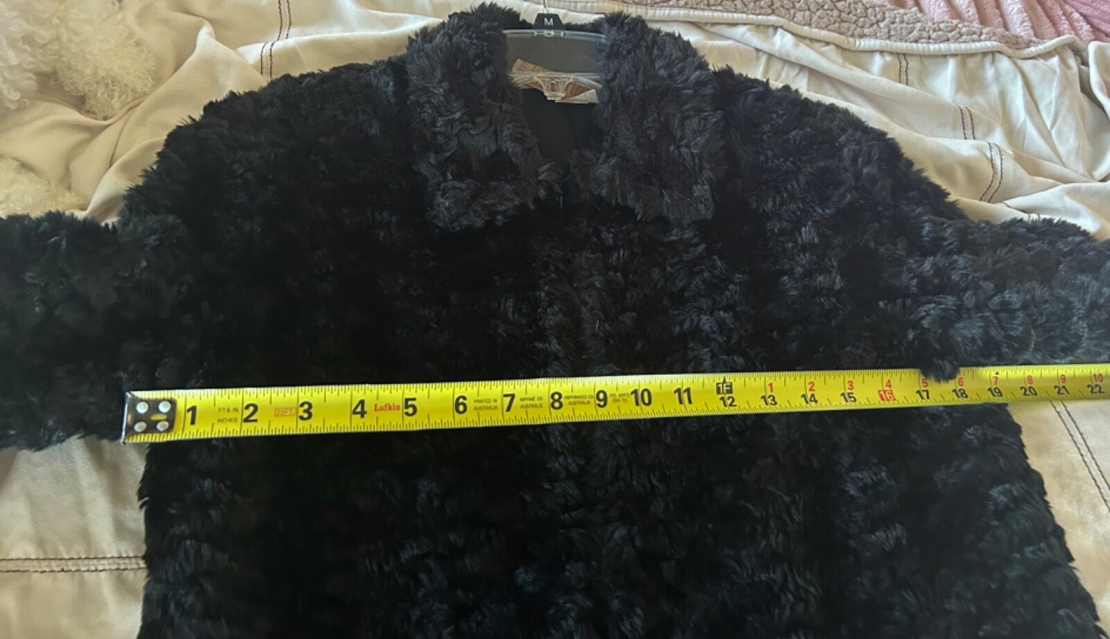 Giacca in pelliccia sintetica da donna pony verniciata taglia M nera chiusura con cerniera