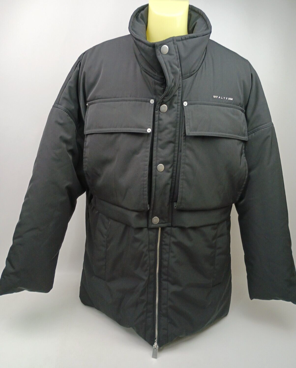 1017 ALYX 9SM Men's Black Technical Funnel Neck Padded Coat 1017 ALYX 9SM Men's Black Technical Funnel Neck Padded Coat
