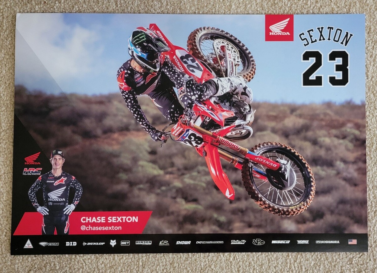 アクセサリー Honda Racing Poster MotoGP SBK Motocross 2023 Chase Sexton Team Honda HRC CRF450RWE AMA Supercross