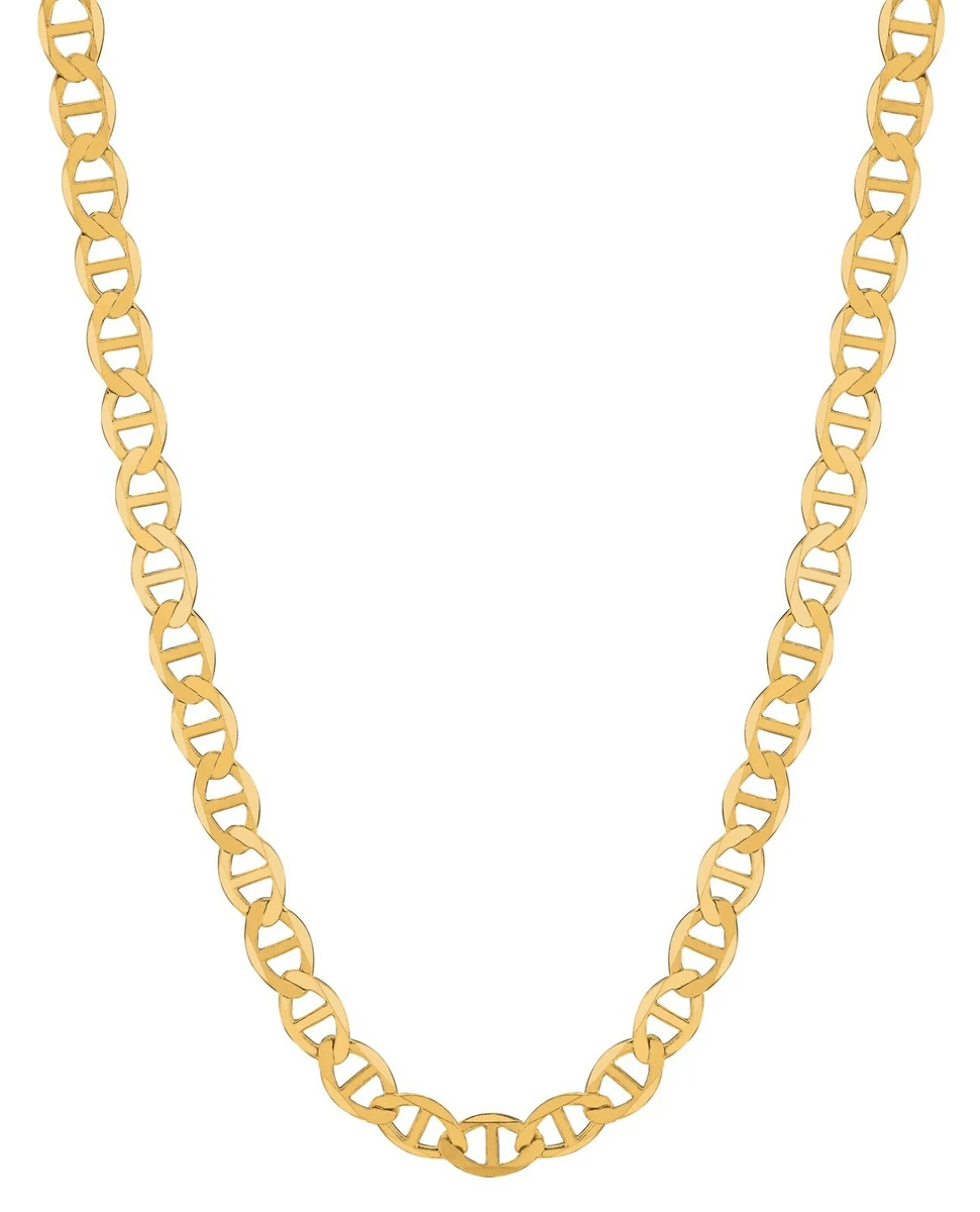 14k solid Yellow Gold Anchor Mariner chain necklace 5.4MM 13 grams 26