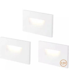 Cloudy Bay 12V Low Voltage Indoor/Outdoor LED Step Stair Light 3 Pack White