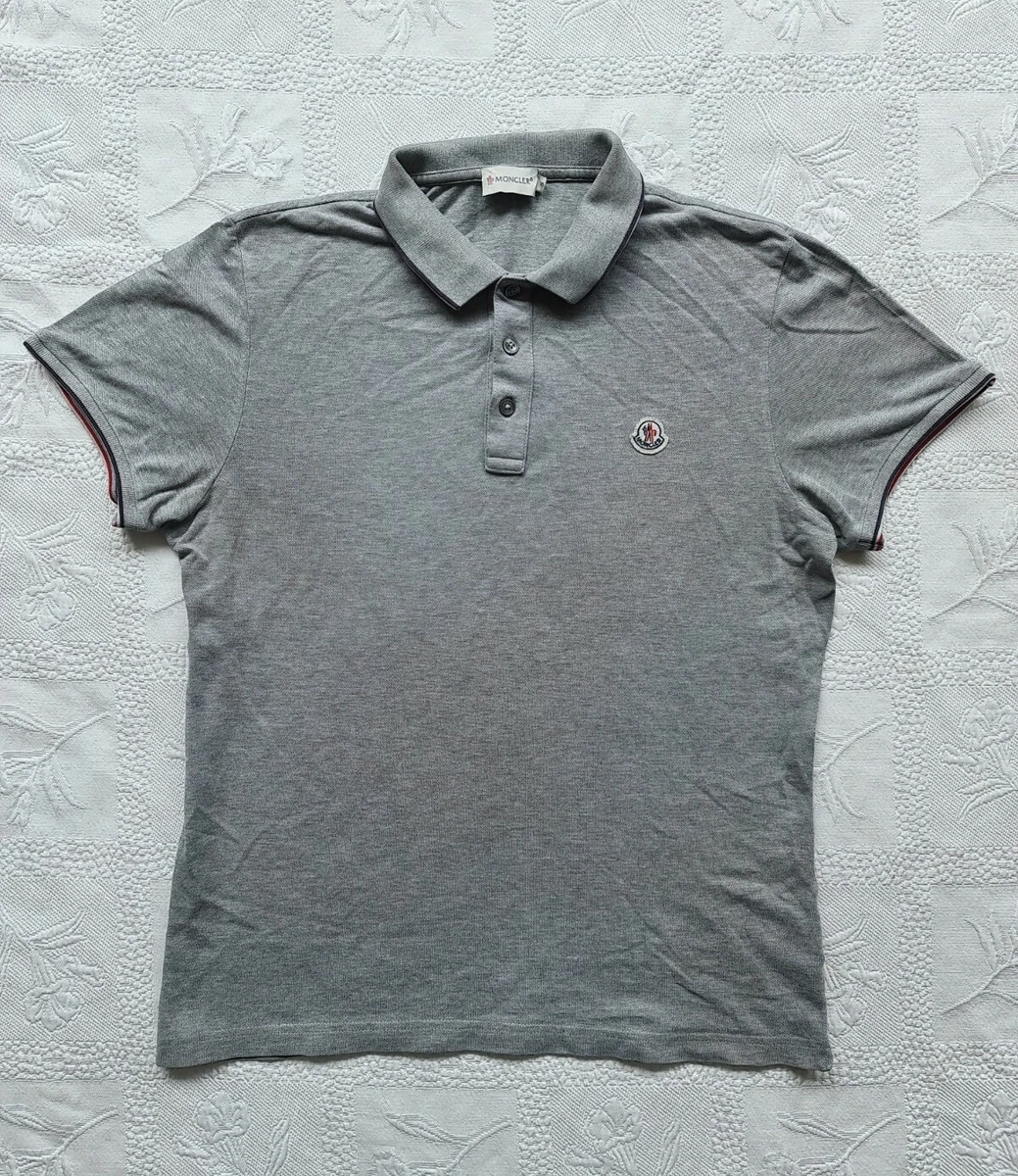 Moncler Maglia Polo Manica Corta Grey Short Sleeved Polo Shirt