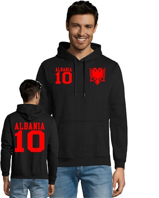 Albanien Albania 10 Fußball Herren Hoodie Support dein Team Patriotisch Bequem