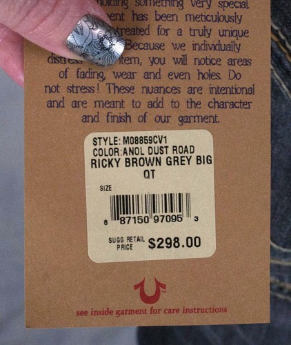 True Religion brand Jeans Ricky brown grey Big QT anol dust road M08859CV1 - Picture 11 of 11